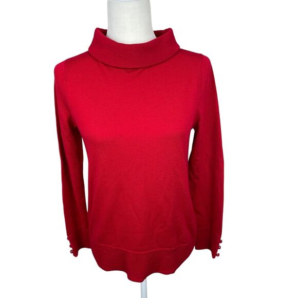 Talbots 100% Merino Wool Sweater Classic Preppy Business Red Size Small - Picture 1 of 13
